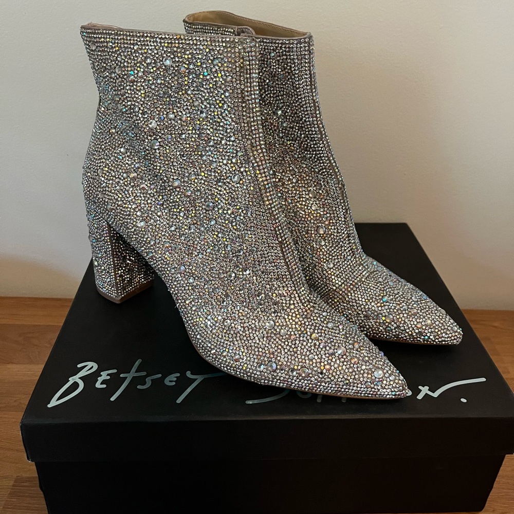 Betsey Johnson Cady Rhinestone Booties